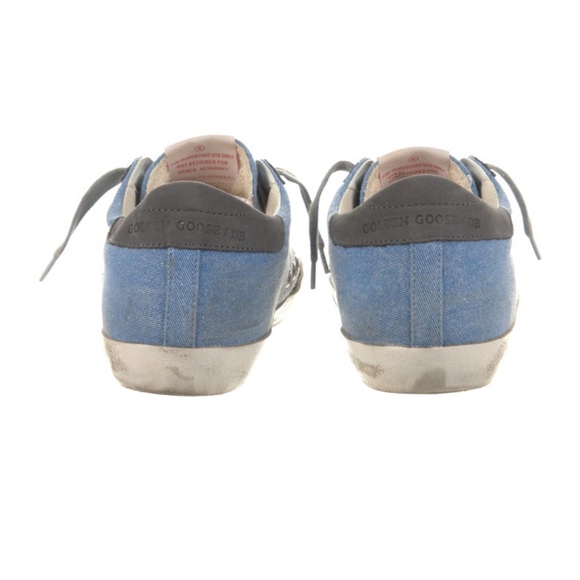 Golden Goose Star Printed Denim Blue Sneakers - Picture 4 of 5